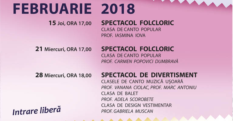 Program CCAJT ianuarie –  februarie 2018