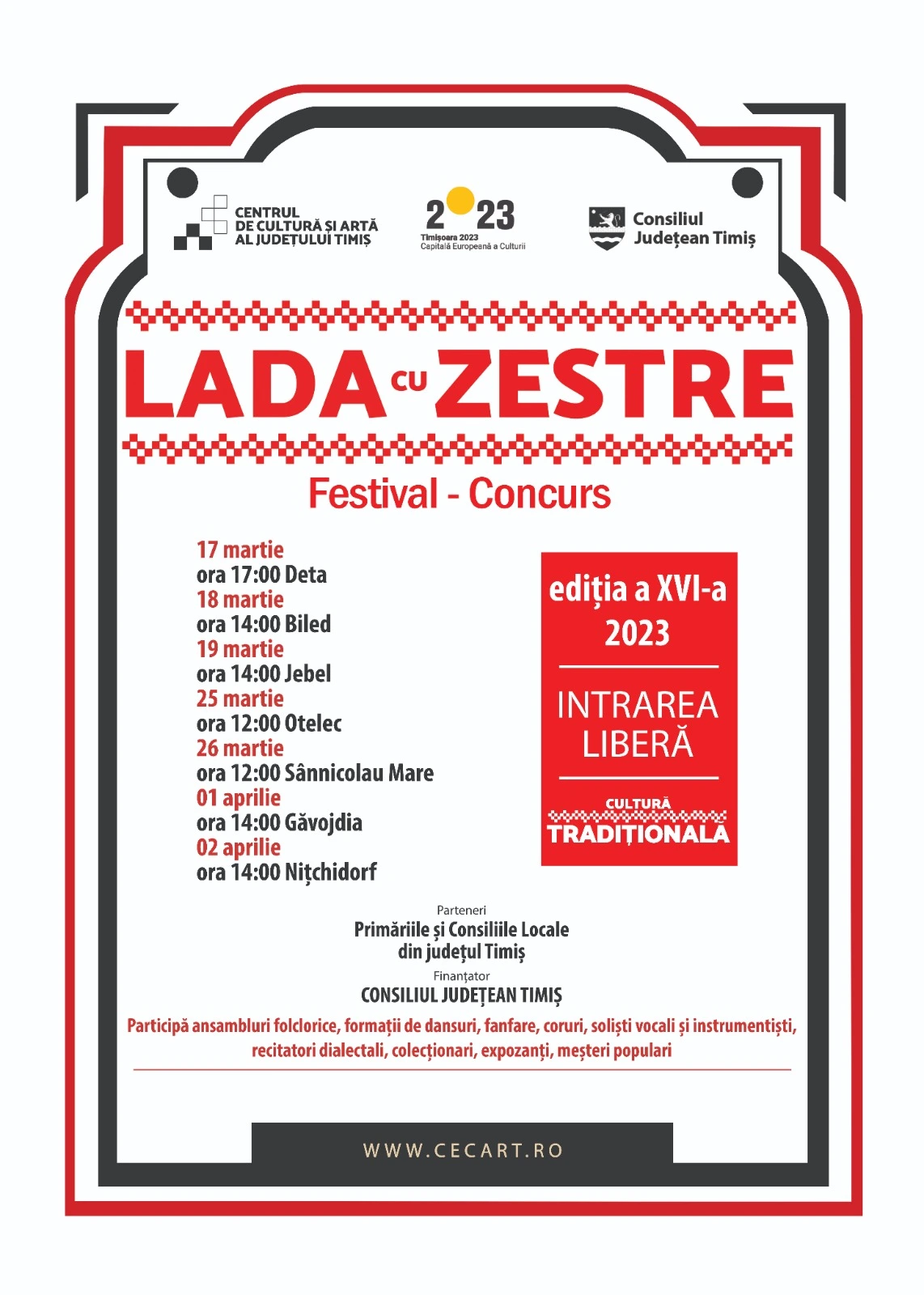 Județul Timiș deschide ”Lada cu Zestre,” cel mai așteptat eveniment al primăverii