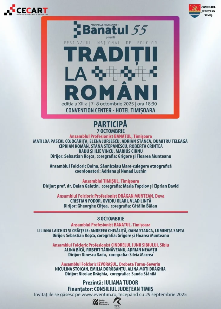 Festivalul Național de Folclor ”Tradiții la Români”, ediția a XII-a, la Timișoara