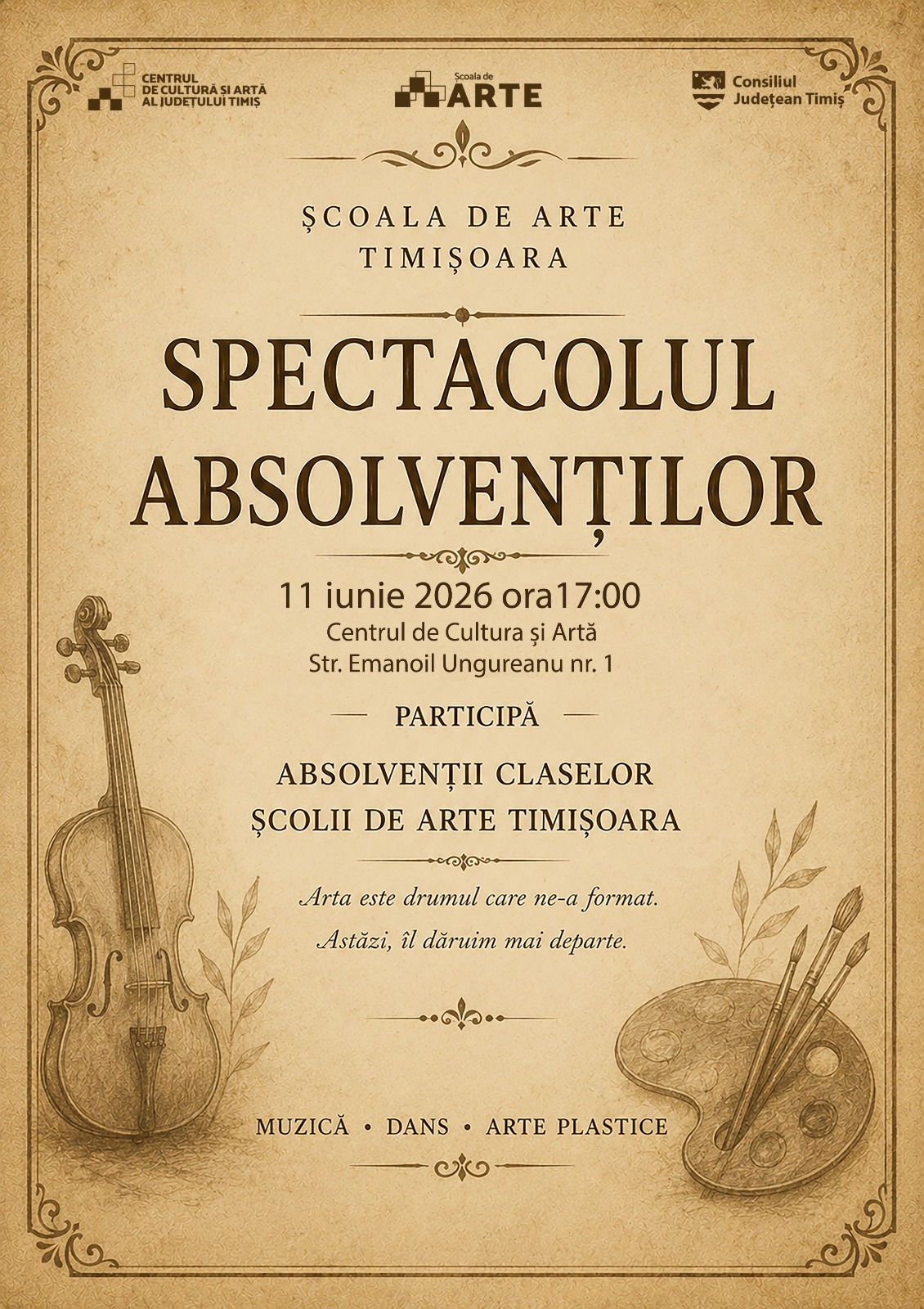 Spectacolul absolvenților la Școala de Arte Timișoara