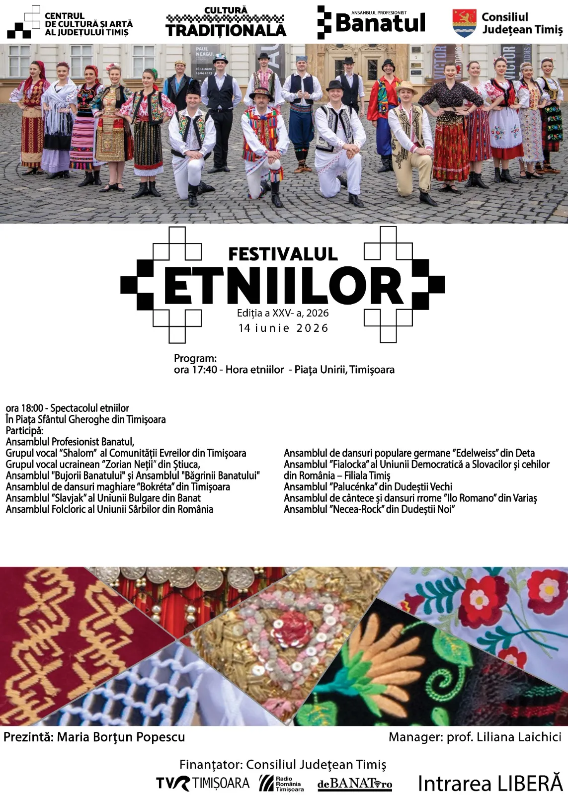 Festivalul Etniilor aduce frumusețea Banatului în centrul Timișoarei